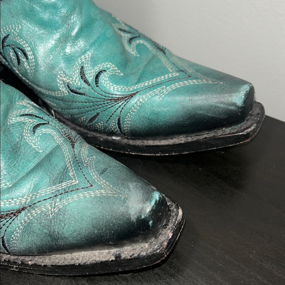 Corral Circle G Women's Turquoise 13" Top Snip Toe Boot Size 9 Coastal Cowboy - Picture 4 of 10